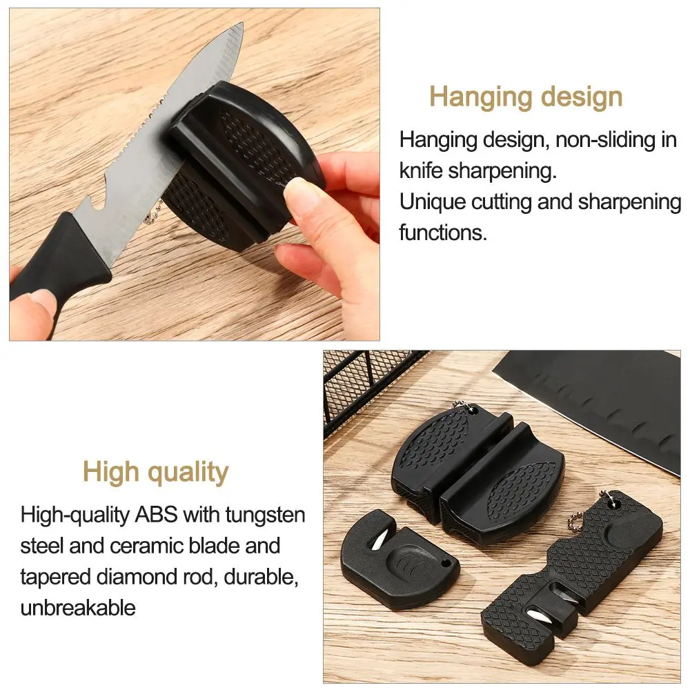 Knife Sharpener Pocket Ceramic Sharpen Diamond Tool Scissor Sharpen Gears Fish Hook Sharpener Outdoor Multi Tools