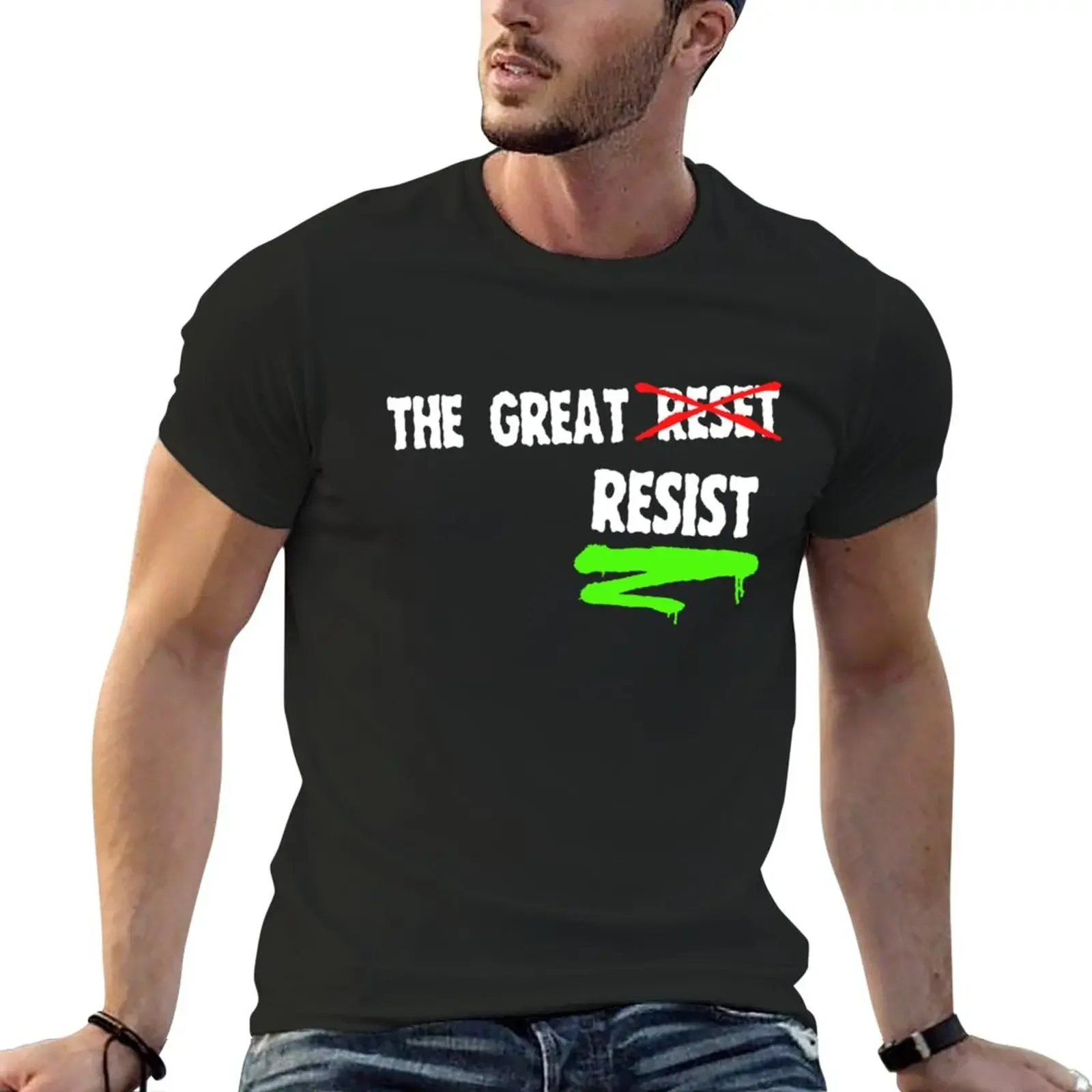 New The great reset resist T-Shirt Blouse plus size tops men tshirt