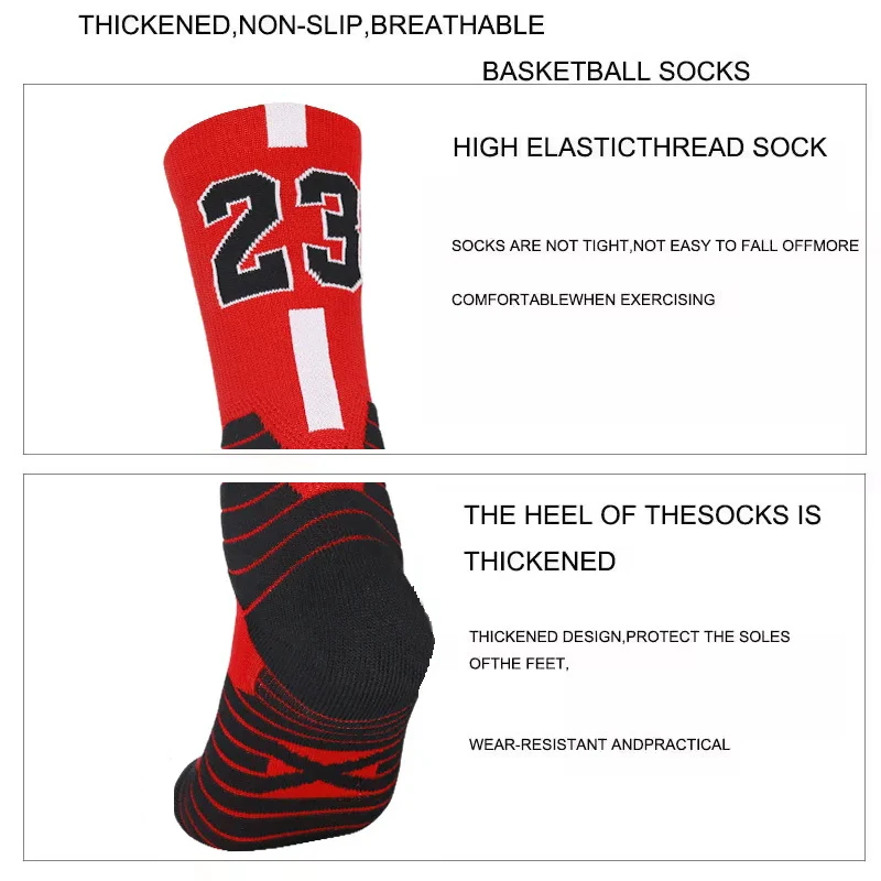 Mid Length Men's Basketball Socks Made of Pure Cotton Sweat Absorbing Fashionable and Comfortable Children's Socks