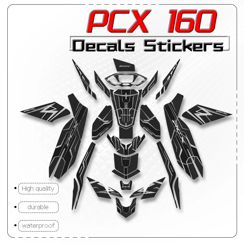 

New Fishbone 3D Gel Fuel Tank Pads Stickers For PCX160 PCX 160 2021-2022 Motorcycle Body Anti-Scratch Protective Decals pcx160