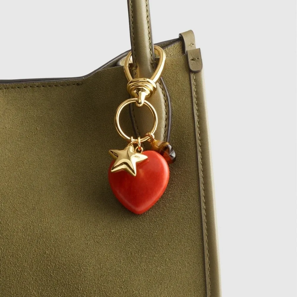 Cute Retro Red Bag Pendant Fish Star Bead Keychain Ethnic Style Light Luxury Love Bag Pendant Daily