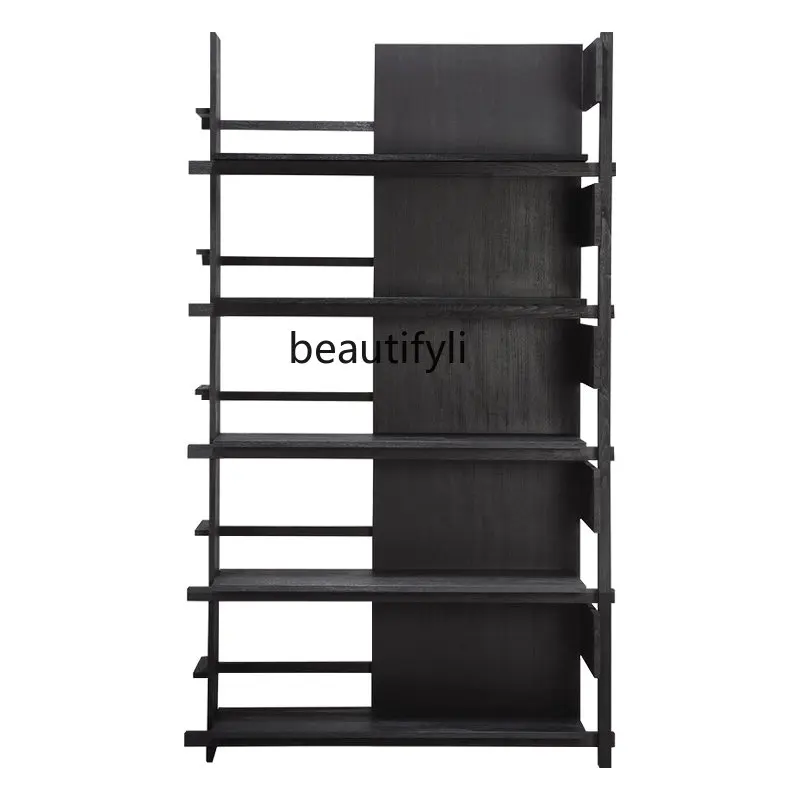 

Nordic Solid Wood Bookshelf Simple Modern Shelf Floor Display Cabinet Home Living Room Bookcase