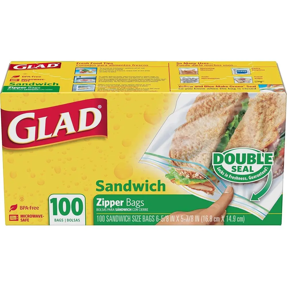Zipper ood Storage Sandwich Bags - 100 Count, Pack o 12 (Package May Vary)