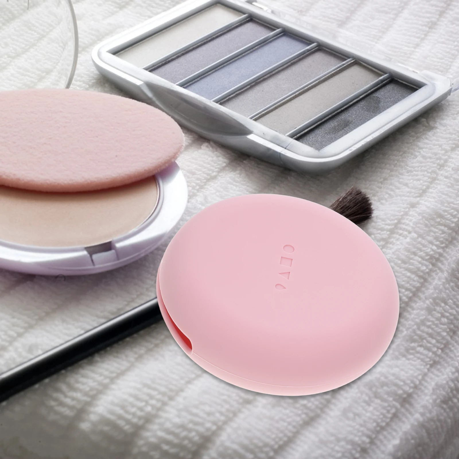 

Portable Powder Box Makeup Sponge Holder for Travel Puff Case Storage Silicone Silica Gel