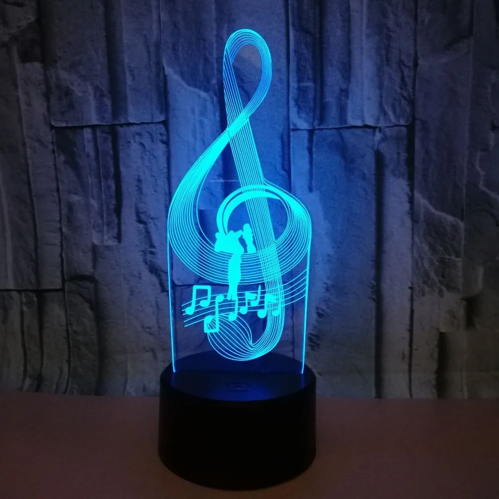 Nighdn LED Night Lamp 3D Musical Note Home Bedroom Decoration Bedside Acrylic Table Lamp 7 Colors Changing Nightlight Kids Gift