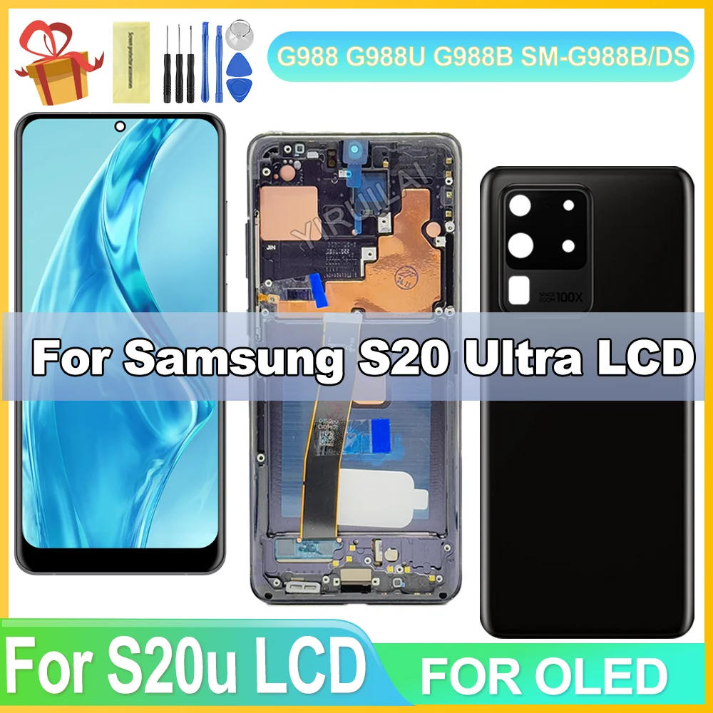 

6.67”OLED Quality For Samsung S20 Ultra S20Ultra 5G G988B/DS G988U LCD Display Touch Screen Digitizers Assembly with Frame