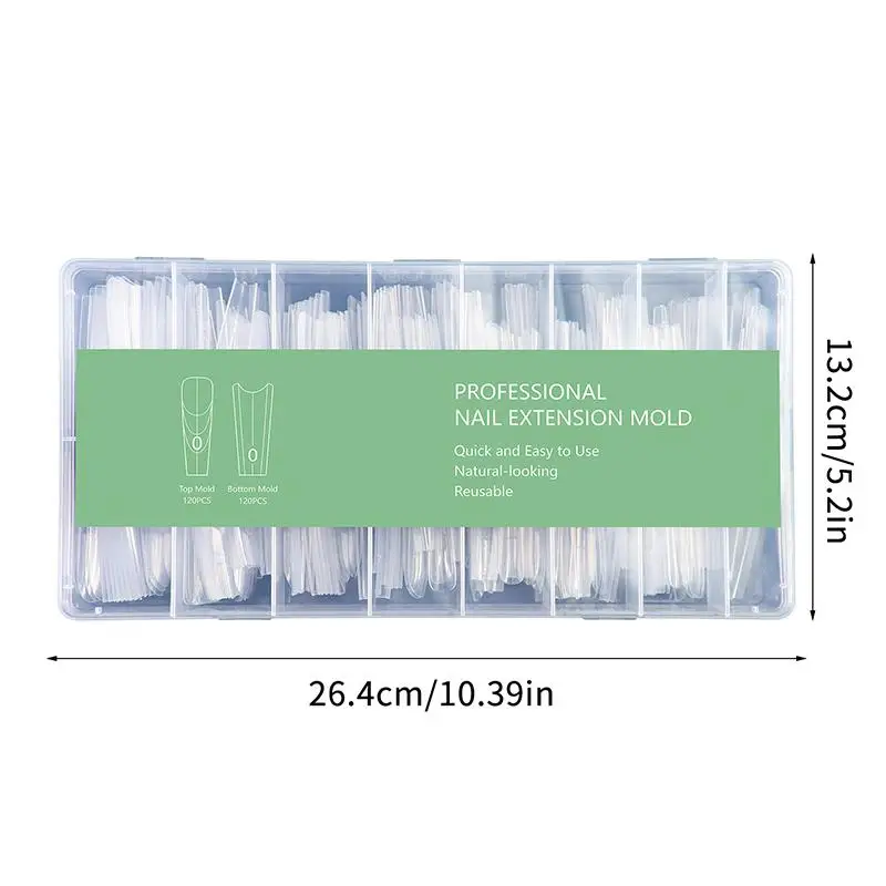 NEW Sandwich Dual Nail Forms 240pcs 15size Extensions-Dual Forms Coffin Oval Almond Nail Forms Top Mold Bottom Mold Extensions