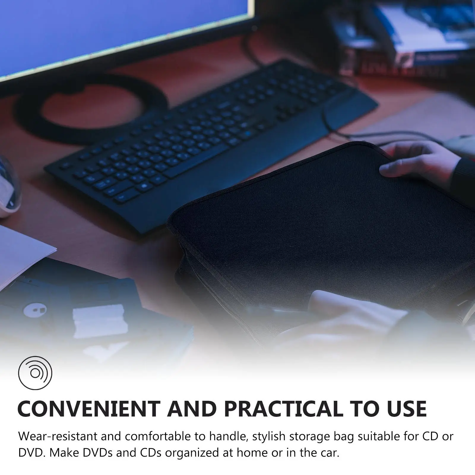 

Portable 240 Capacity Cd Dvd Case Oxford Cloth Storage Organizer Carrying Bag Handle Dustproof Protective Scratch Resistant Cd