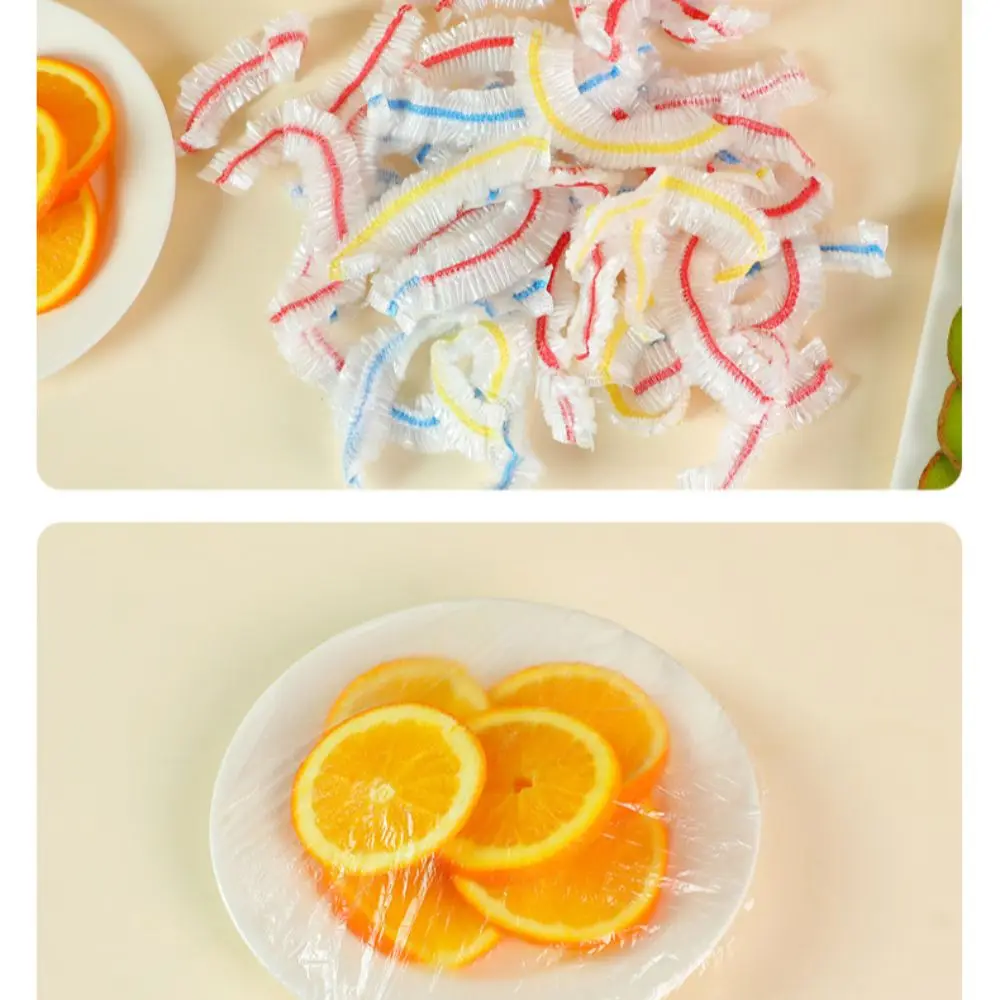 100 قطعة غطاء تغليف من البلاستيك الأبيض التفاف مرونة الفم حفظ الطازجة غطاء للطعام القابل للتصرف أكياس بلاستيكية لخضروات الفاكهة