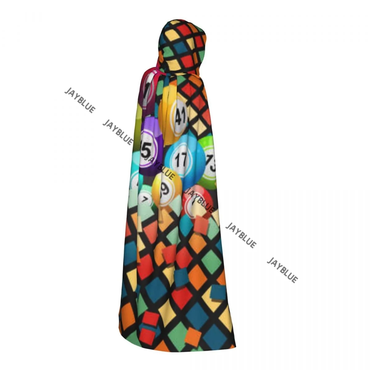 Long Cape Cloak Bingo Balls Breaking Wall Tiles Hooded Cloak Coat Autumn Hoodies