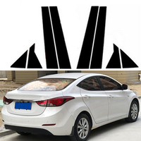 8PCS Polished Pillar Posts For Hyundai Elantra Avante Sedan 2011 2012 2013 2014 2015 2016 Door Window Trim Cover Car Stickers