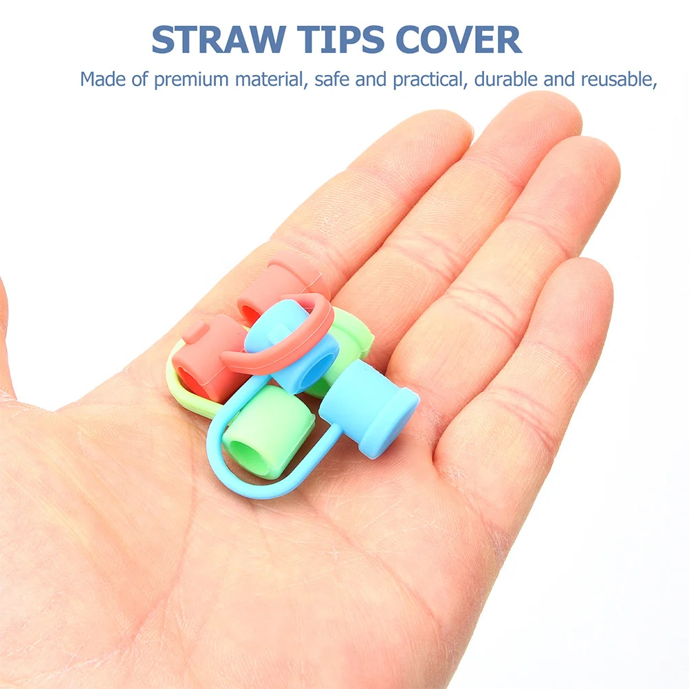 

50Pcs Reusable Silicone Straw Tips Protective Covers Durable Straw Caps for Parties Picnics Gatherings Tips Protector