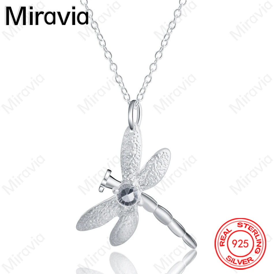 

Miravia 925 Sterling Silver Zircon Dragonfly Pendant Necklace Women'S Retro Personalized Accessories Gift Jewelry
