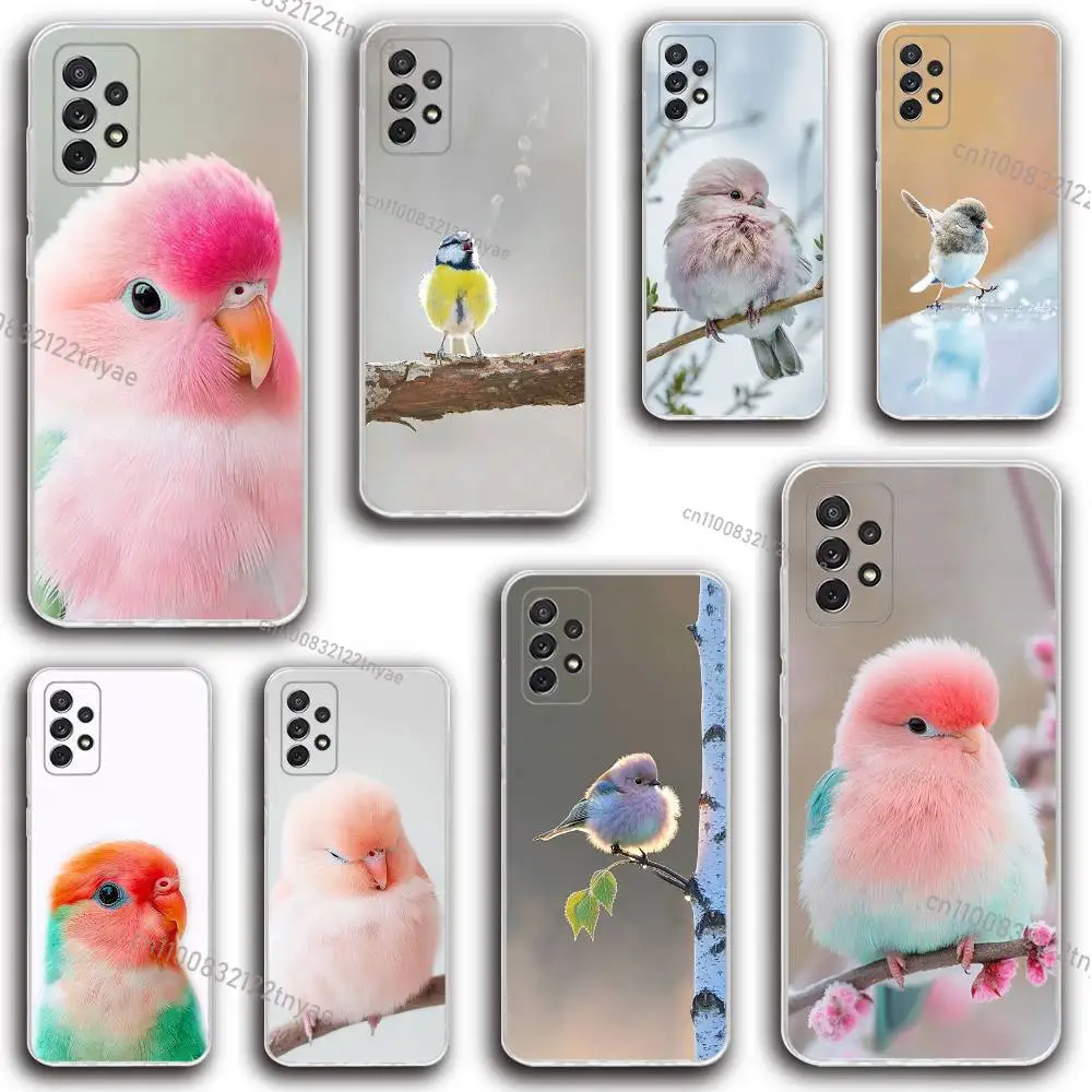 

Cute and fun little birds Phone Case Silicone For Samsung S30,23,21,22,20 FE lite,S10,9,PIus Note20ultra Soft Transparent