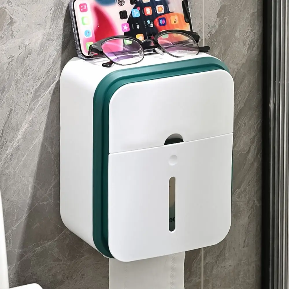 New Wall Mounted Toilet Tissue Box Large Capacity Waterproof Tissue Box Double Layer Toilet Paper Holder Bathroom Accessories - view 3