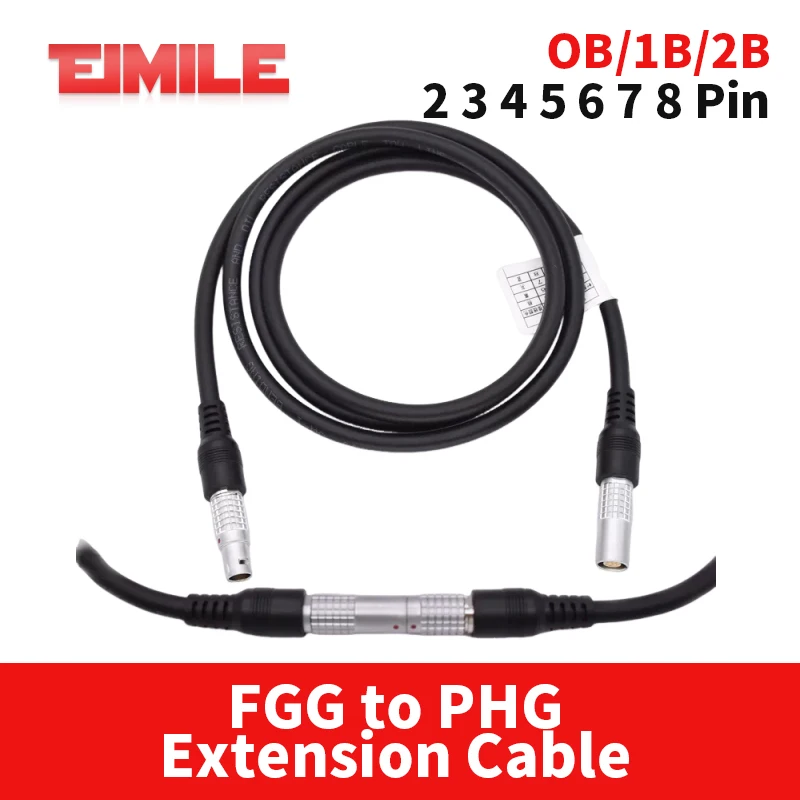 FGG 0B 1B 2B to PHG Push-pull Self-locking Connector Cable Compatible With REMO Aviation Plug 2 3 4 5 6 7 8 Signal Extension Wir