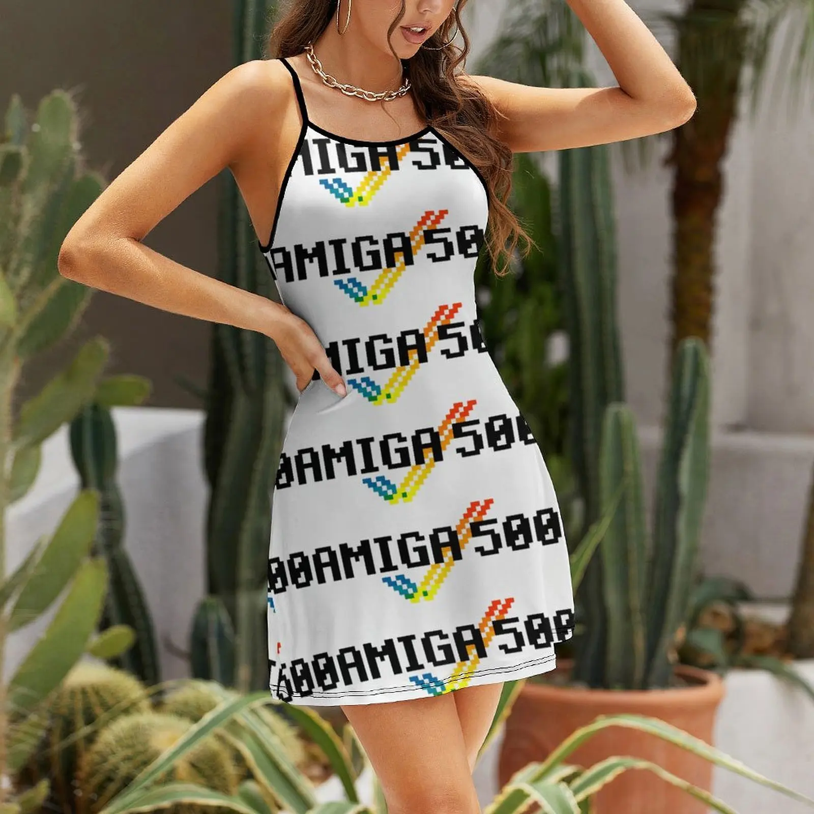 Commodore Amiga 500 2 Novelty Sexy  Woman's Gown  Women's Sling Dress Sarcastic  Vacations Strappy Dress