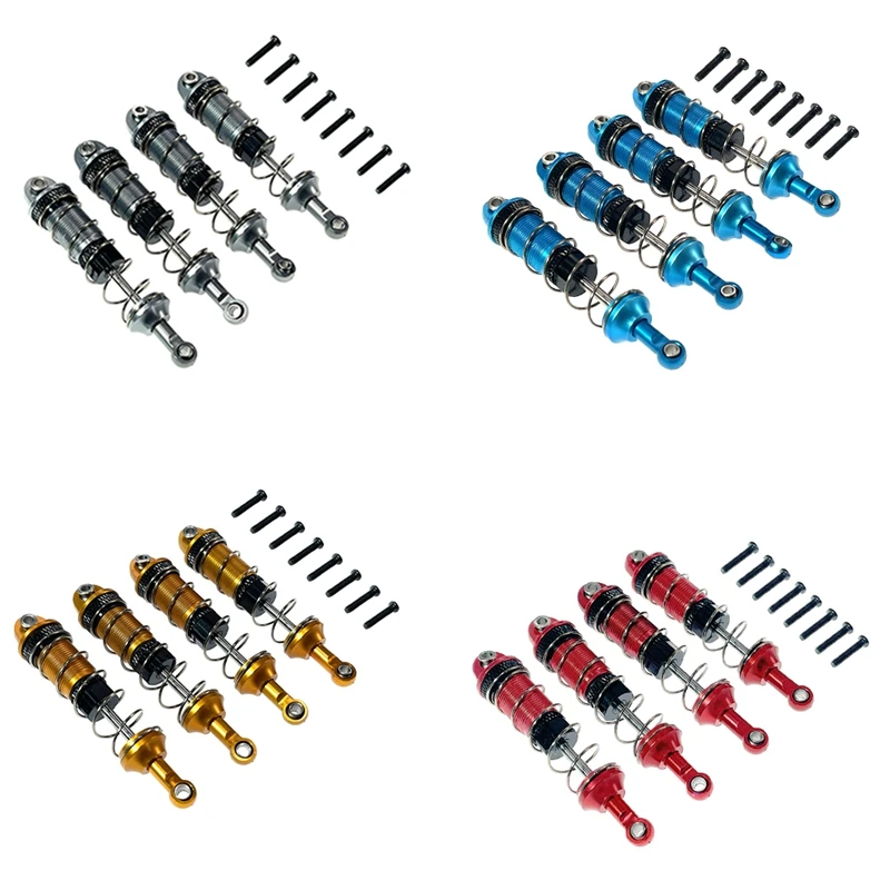 4Pcs Alloy Front Rear Oil Shock Absorber For MJX 16207 16208 16209 16210 H16 H16BM 1/16 RC Car Upgrades Parts