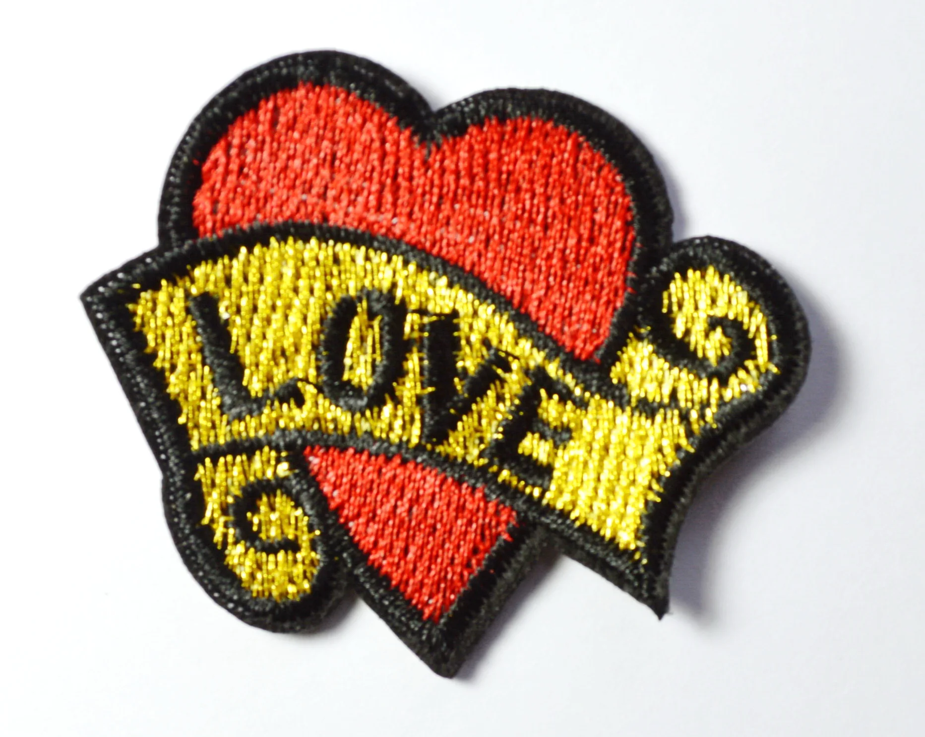 

Hot! Red Love heart tattoo biker hippie boho retro fun applique iron on patch (≈ 5.5*4.5 cm)