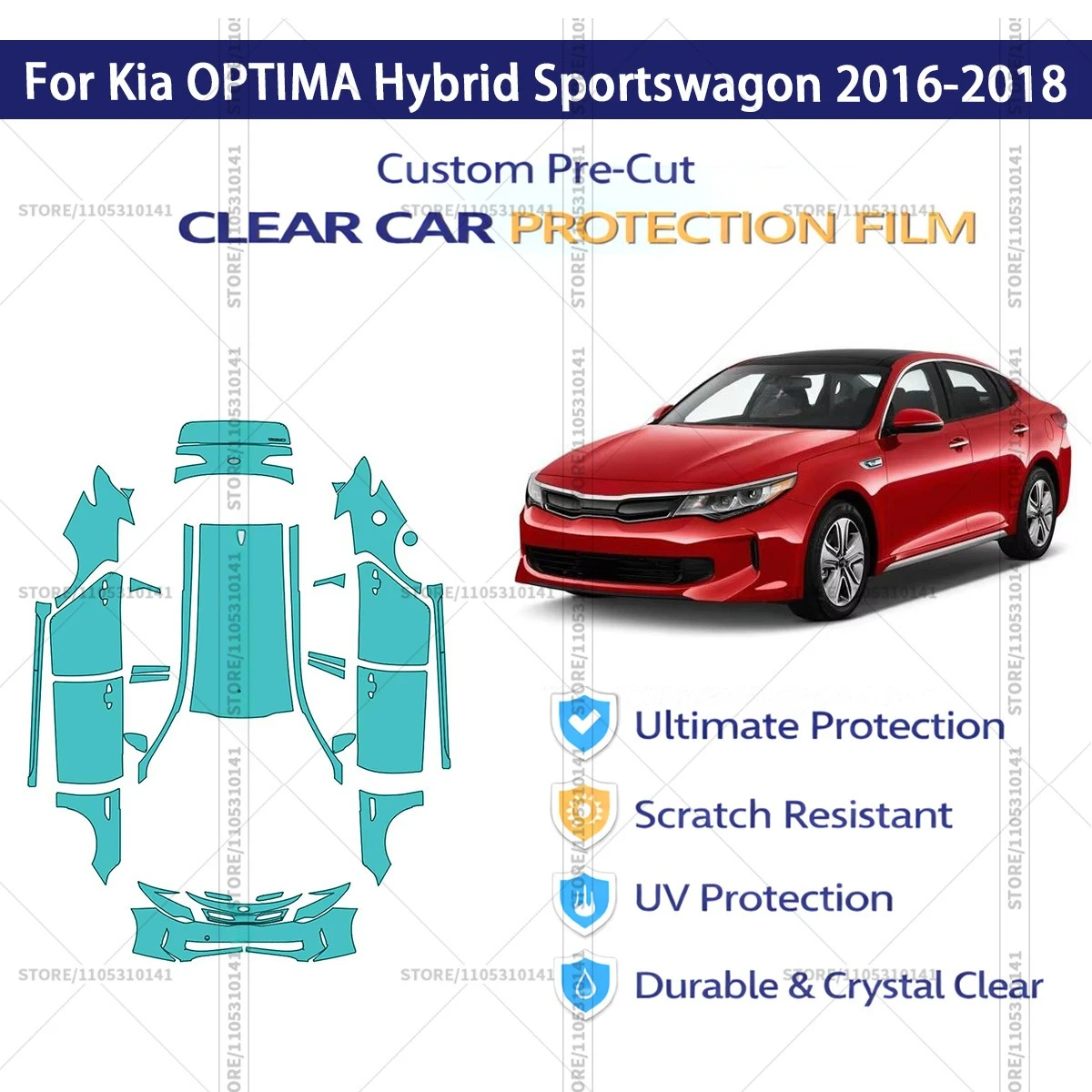 For Kia OPTIMA Hybrid Sportswagon 2016-2018 Pre-Cut Paint Protection Film PPF Transparent Car Film Automotive PPF Full Vehicle