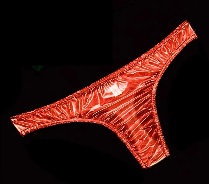 

Men's PVC See through Sexy Thong G-Strings Low Waist T-back Women's Soft Silent Pantie Couples Erotic Briefs for Fetish FKK
