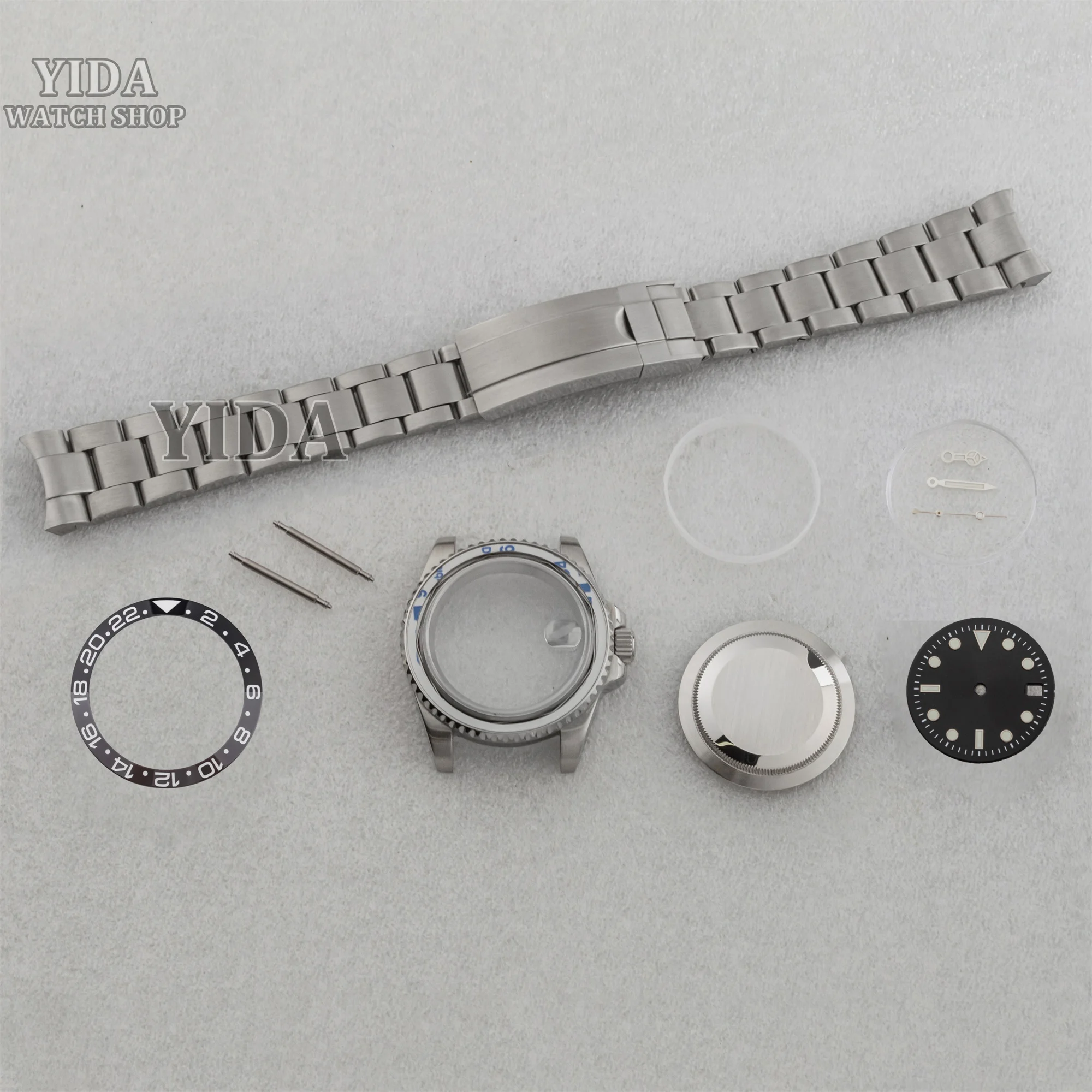 

SUB GMT NH35 Case 100m Waterproof Parts Sapphire Glass Strap Dial Pointers Ceramic Bezel for NH36Mechanical Movement Accessories