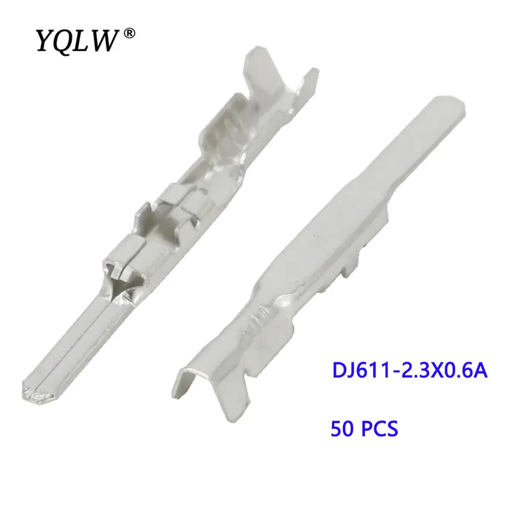 50 PCS DJ611-2.3X0.6A Terminal Block Car Connector 2.3 Series Insert Plug Socket Tin