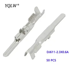 50 PCS DJ611-2.3X0.6A Terminal Block Car Connector 2.3 Series Insert Plug Socket Tin