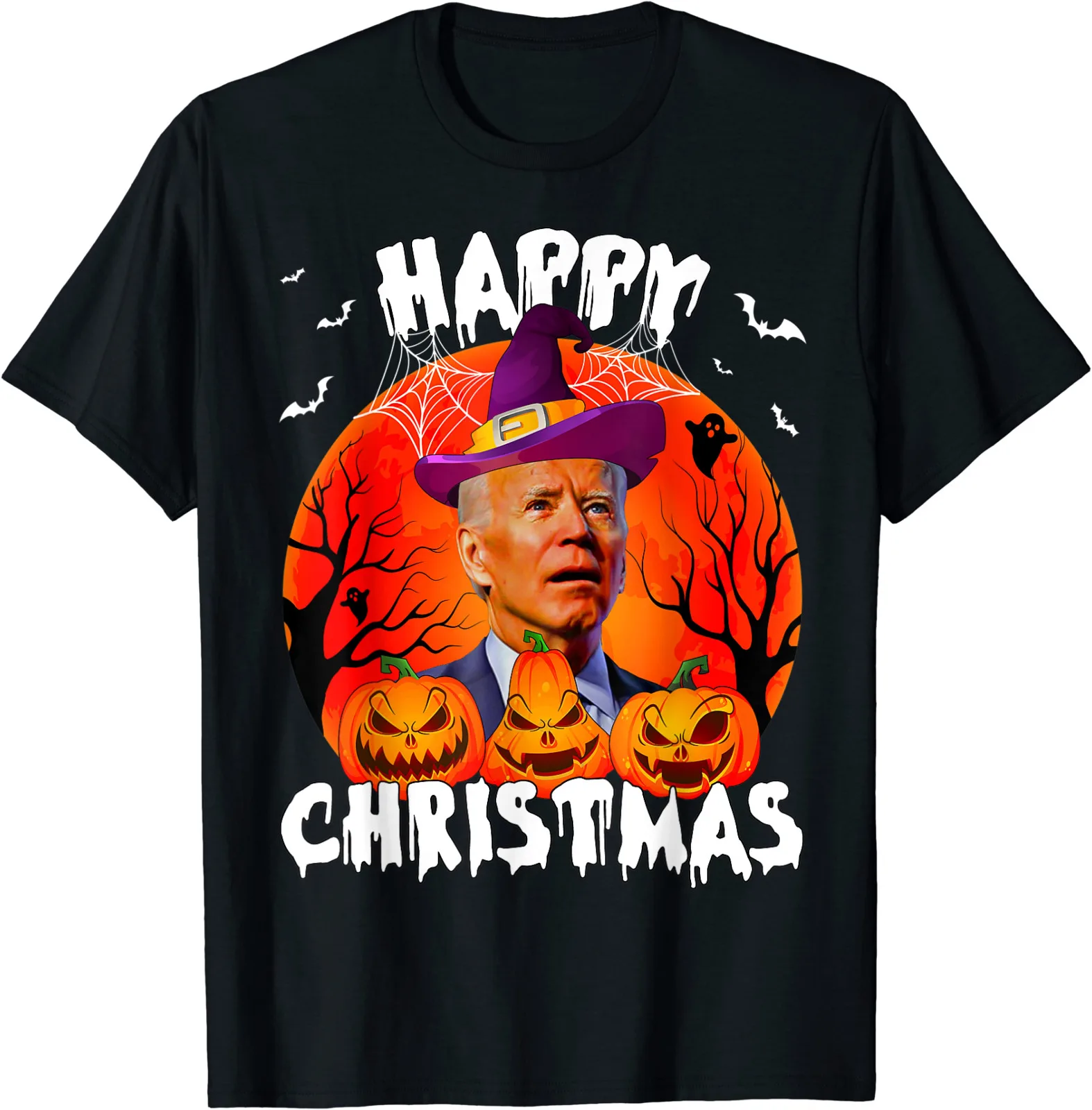 

Happy Christmas Funny Joe Biden Pumpkin Halloween 2022 T-Shirt Funny Gift