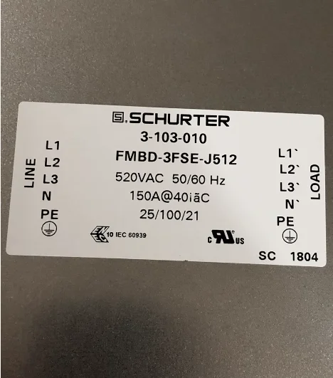 

1PCS/LOT 3-103-010 FMBD-3FSE-J512 SCHURTER FILTER