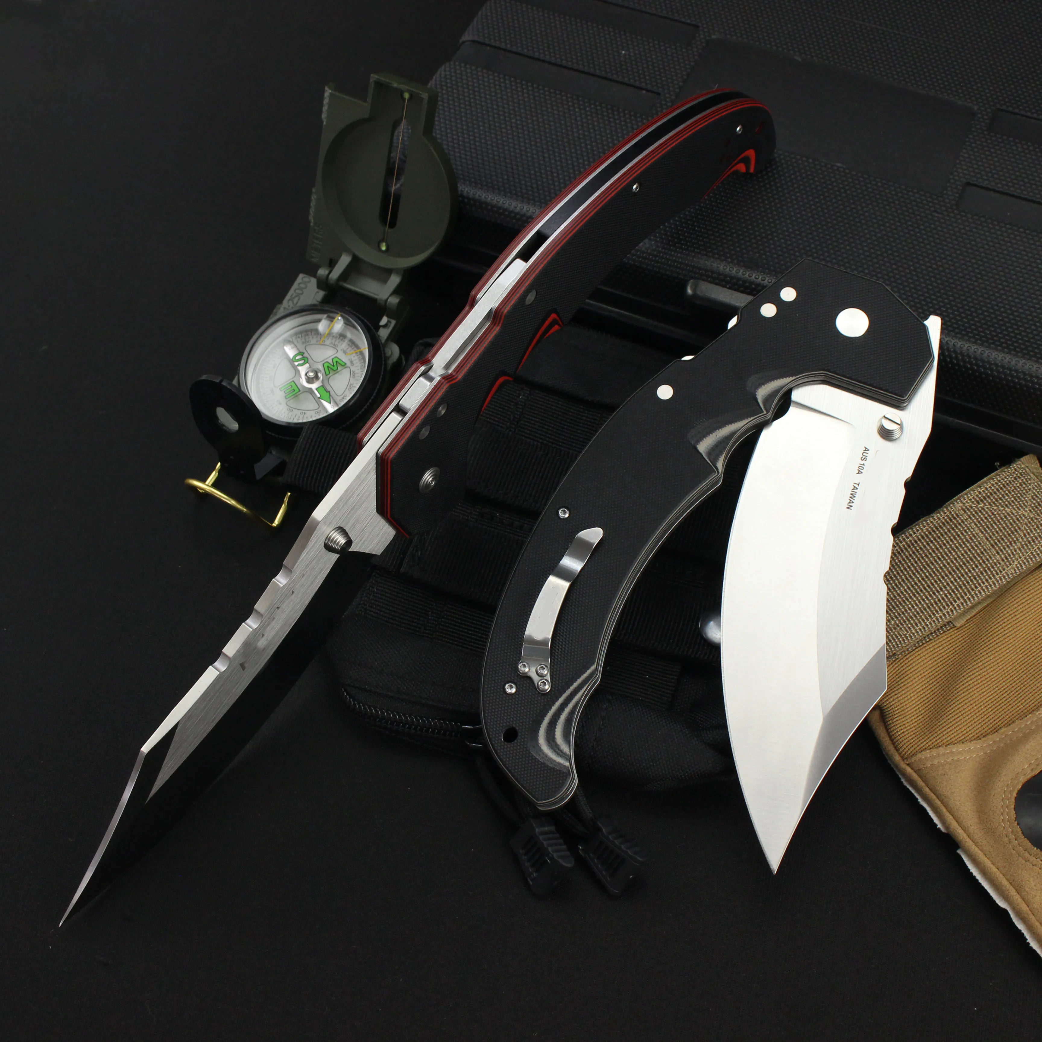 New Cold Tactical Folding Knife AUS10 Steel Blade Survival Military Hunting Multipurpose Knives Large EDC Tool