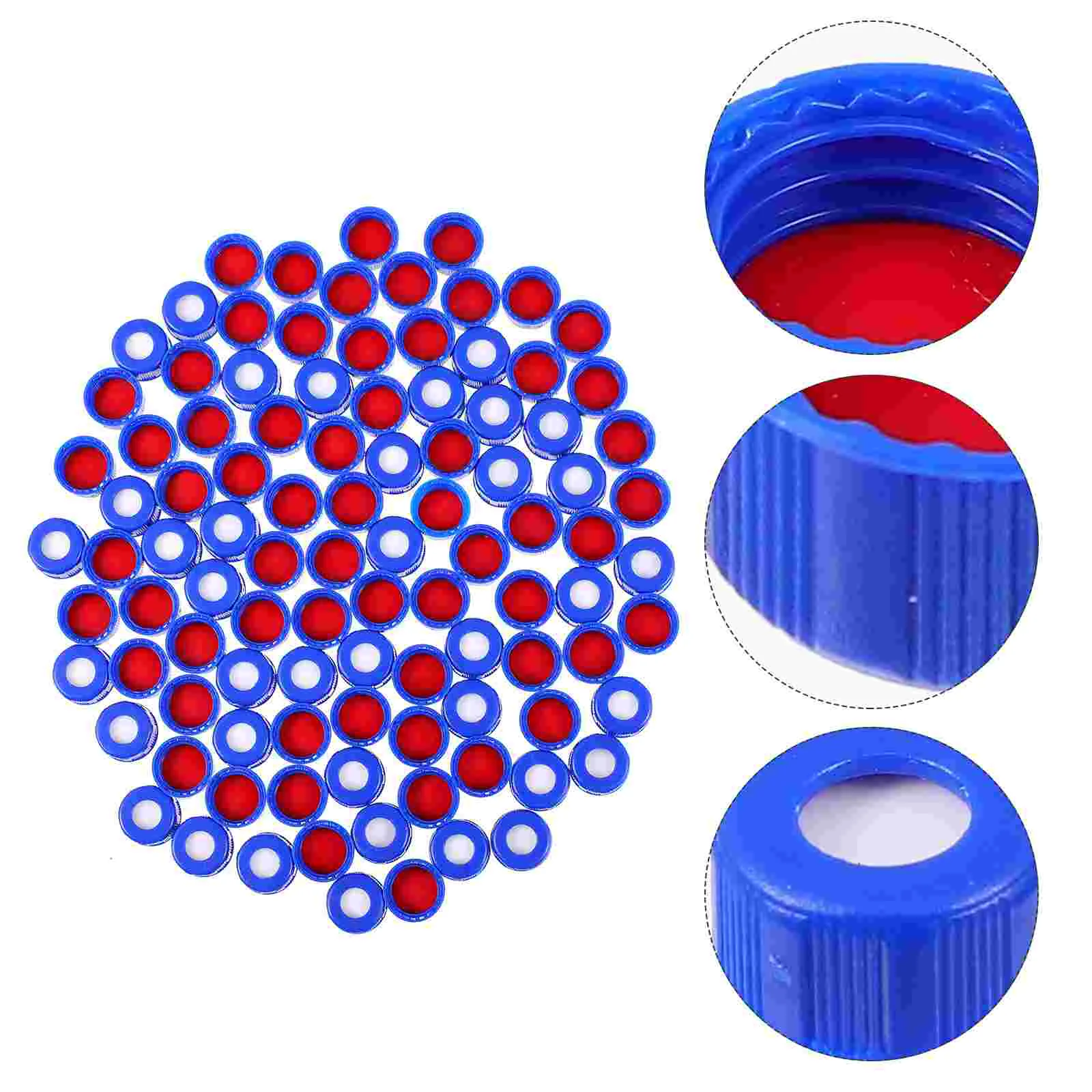 100 Pcs Vial Cap Jar Cover Practical Bottle Covers Automatic Sample Lids Plastic