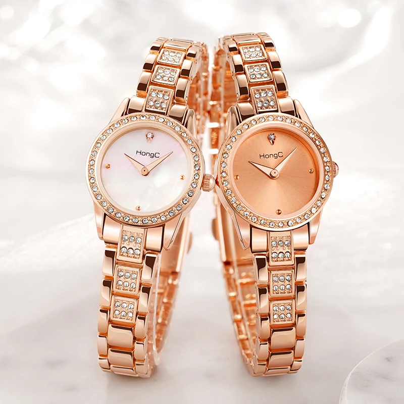 New women's watch fashion diamond-studded small watch ladies watch mother-of-pearl waterproof steel strap bracelet women's watch