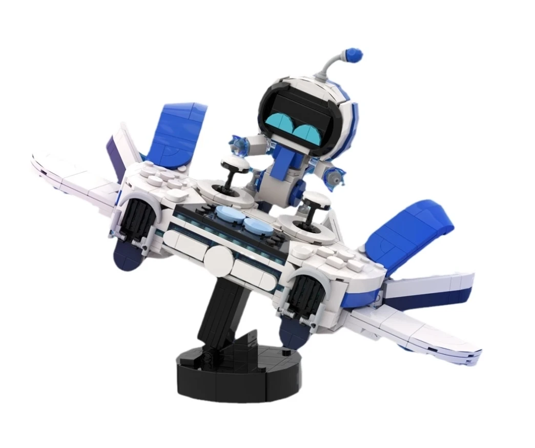 MOC Astro Bot Baustein Modell Cosmic Adventure Spiel Figur Kreative Cartoon Roboter Montage DIY Ziegel Spielzeug Kinder Geschenke