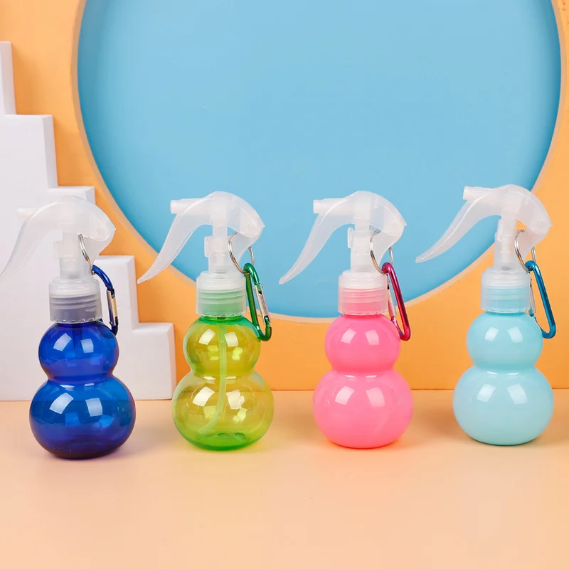 100ml Mini Portable Spray Bottle Gourd Shape Gel Hand Sanitizer Bottle with Hook Travel Refillable Empty Bottle Random Color