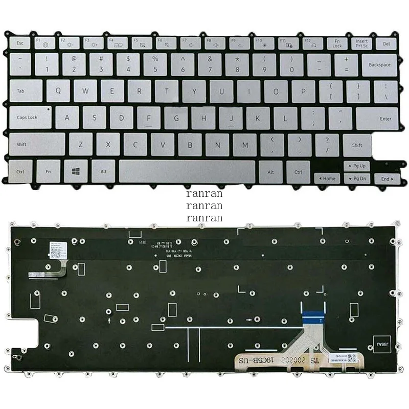 

Laptop Keyboard Compatible with Backlit For Samsung Galaxy Book Flex Alpha NP730QCJ NP730QCJ NP730QDA US Silver