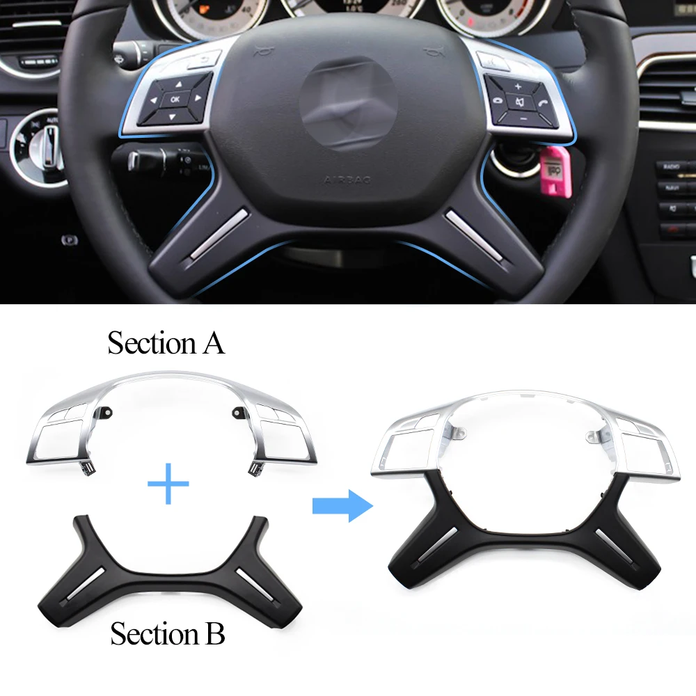 2x For Mercedes Benz C E M ML GL GLS G Class W204 W212 W166 W463 Upgraded Car Steering Wheel Cover Trim Outer Panel A0994640513
