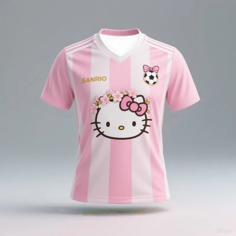 

2025 женская футбольная спортивная футболка с короткими рукавами Hello Kitty, спортивная одежда с 3D принтом, уличная домашняя одежда для фитнеса и отдыха, топ