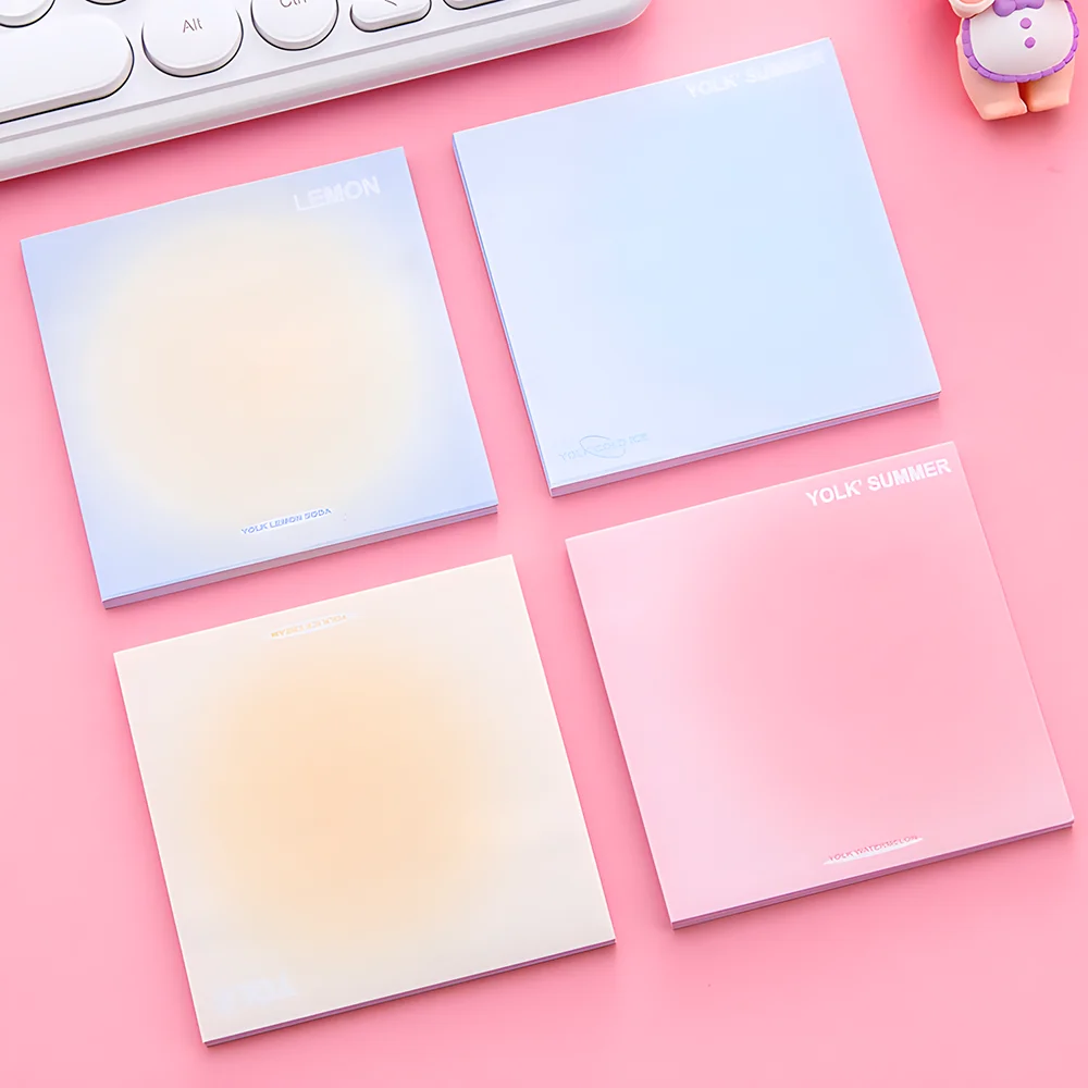 Gradient Colored Sticky Notes Memo Pad Post Notepad Cool Aesthetic Stationery Daily Planner Check list Index Tabs Shopping To Do