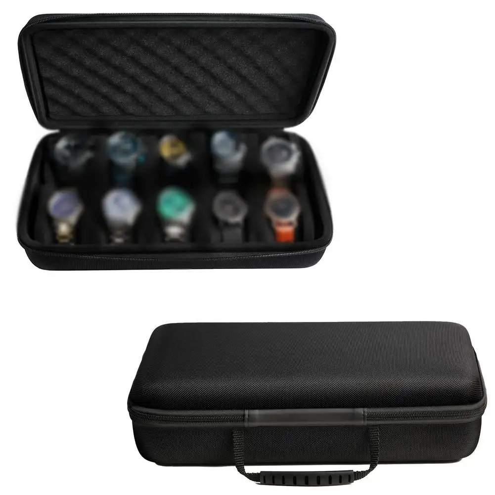 Portable EVA Hard Shell Watch Case With 10 Compartments For Waterproof Travel Storage Box For Watches And Jewelry