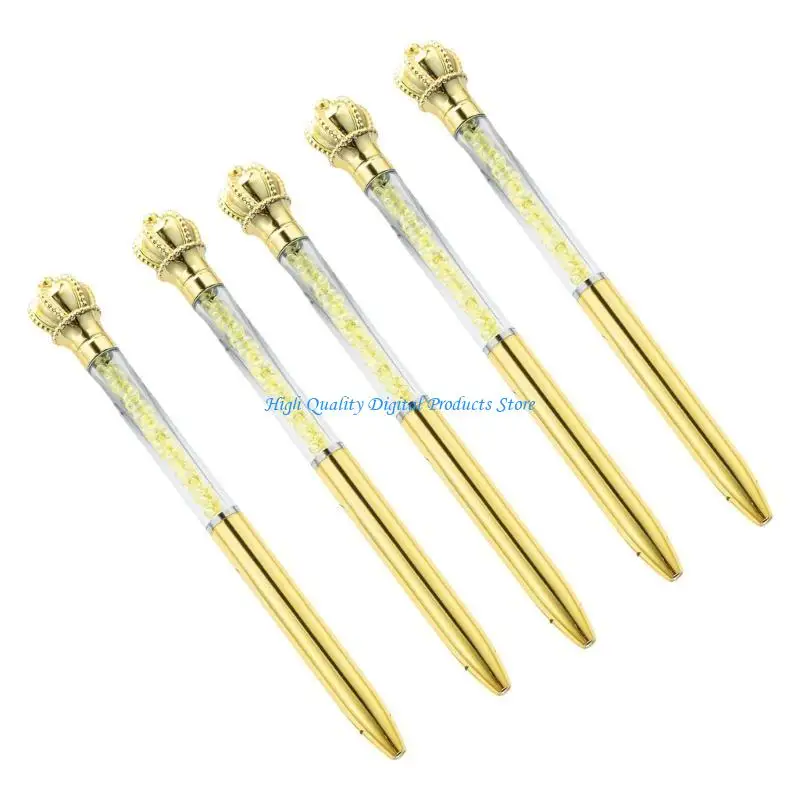 

U2JE 5 Pcs/Set 1.0mm Crown Ballpoint Pen Smooth Writing Pen Oil Pen Stationery Pen