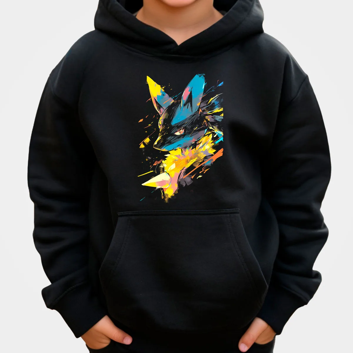 للجنسين بوكيمون أنيمي Gengar القطن الصوف هوديي أسود اللون مع المزدوج الأرجواني شبح عيون حمراء الناري هالة تصميم فضفاض صالح #3