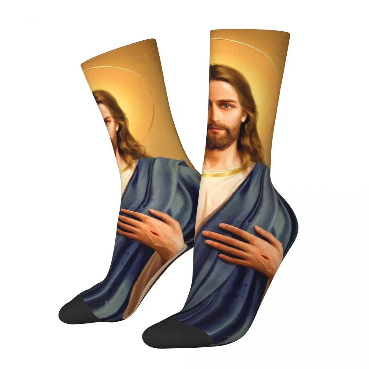 

Cool Jesus Christ Catholic Faith Design Theme Basketball Socks Merch Religious Chrisitan Warm Long Socks Sweat Absorbing