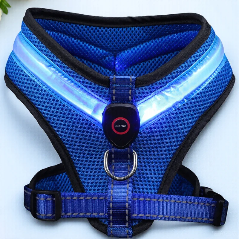 

1Set Luminous LED Dog Vest USB Charging Waterproof Pet Vest for Night Outdoor Walking Comfortable Fit for Small Medium Dogs