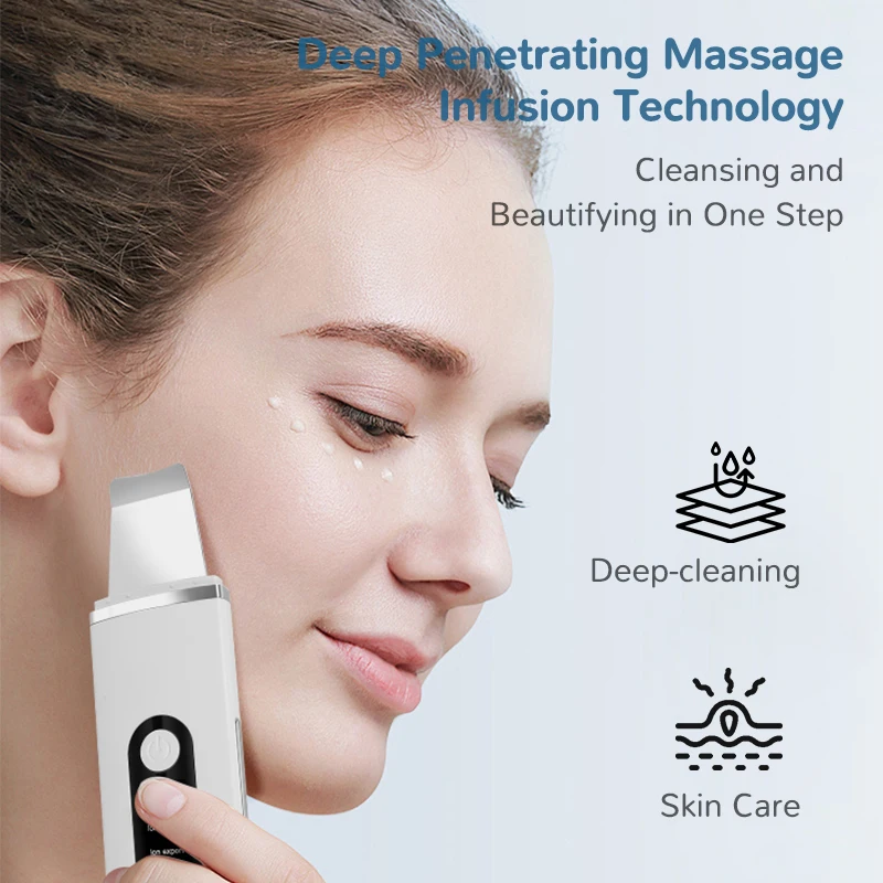 Épurateur de peau du visage à vibrations, dissolvant de points noirs, nettoyeur de pores du visage, Lifting du visage, nettoyage en profondeur, outil de peau du visage, spatule vibrante