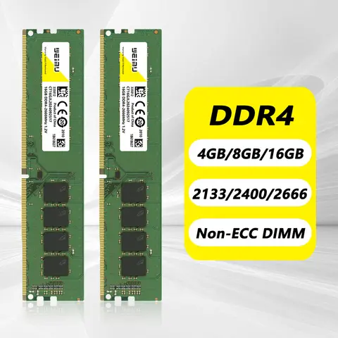 Mémoire de serveur d'ordinateur de bureau DDR4, 8 go 16 go 32 go, 2133 2400 2666 3200Mhz PC4 17000 19200 21300 25600 1.2V 288 broches, DIMM Non ECC