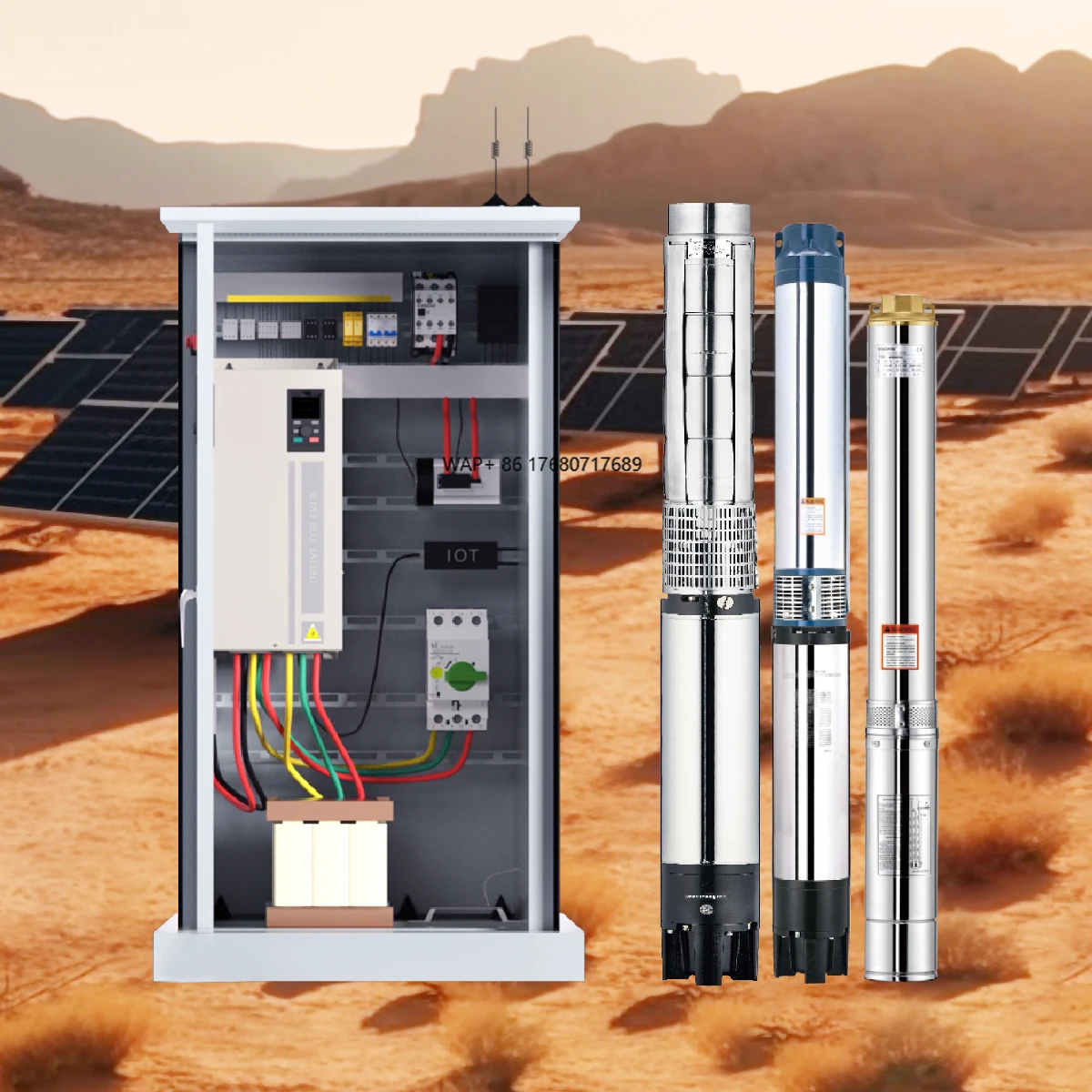 VEICHI SI23 55kW 75HP AC Off-grid Drip Living Flood Solar Kit Inverter Submersible Pump Irrigation System for Agricultural Crop