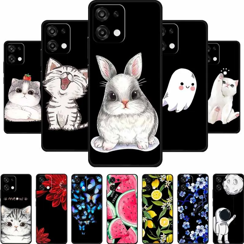 

Черный силиконовый чехол для OPPO F31 CPH2781, мягкая задняя крышка с мультяшным котом, чехол для телефона OPPO F31 5G, чехол F 31 2025 Coque