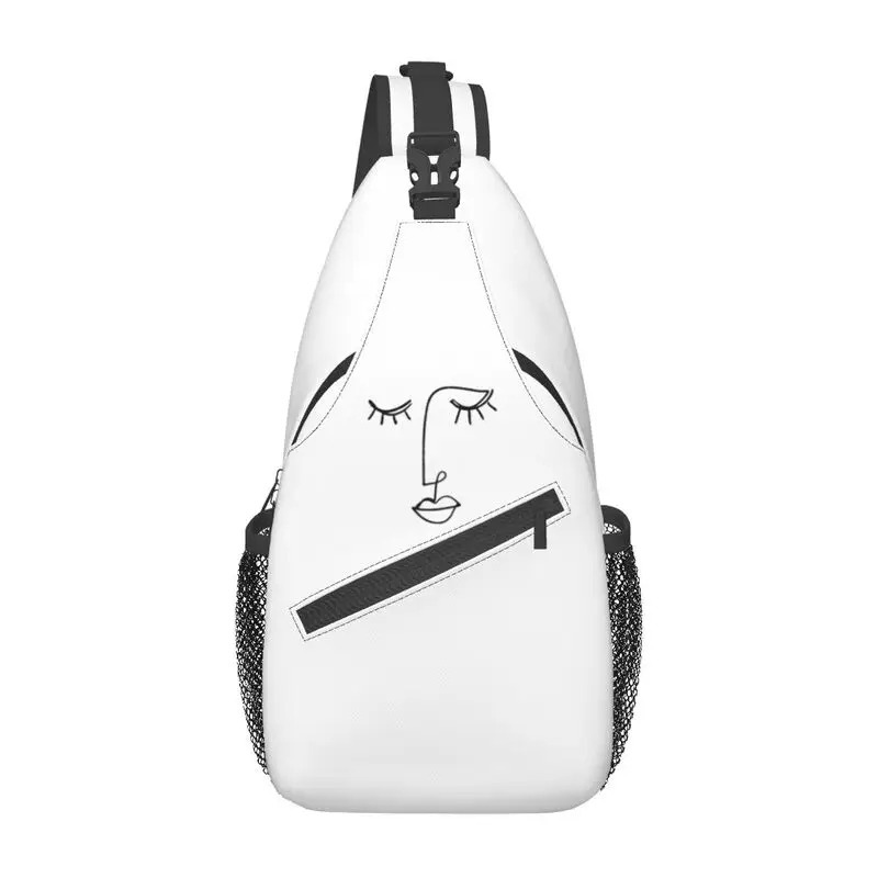 Fashion One Line Face Art Sling Bags for Cycling Camping Men Pablo Picasso Chest Crossbody Backpack Shoulder Daypack