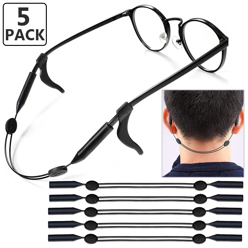 Adjustable Eyewear Retainer Universal Fit Sports Sunglasses Retainer Unisex Strap Safety Glasses Holder with Large Round-Head